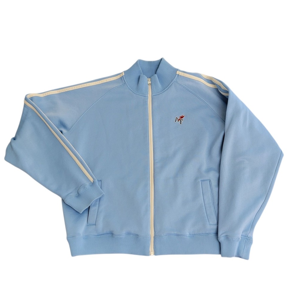 Vintage Abercrombie & Fitch Track Jacket Mens XL Baby Blue A&F Varsity Korea Y2K